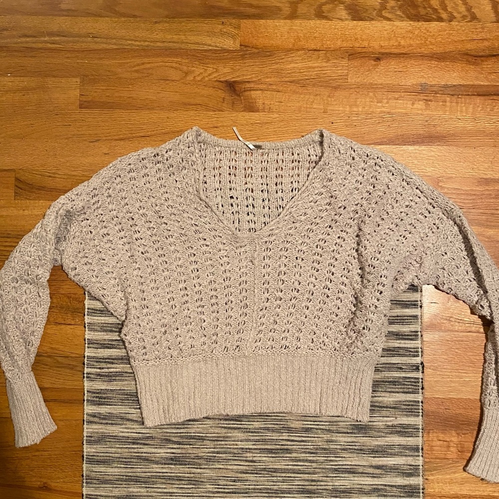 Free People Beige Knot Sweater